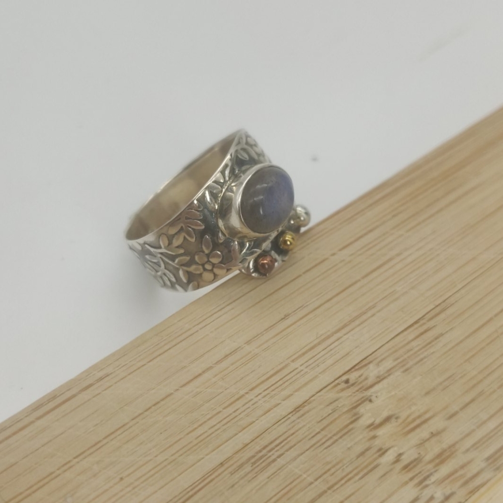 Custom  Labradorite  Sterling Silver Ring💎 - Picture 3 of 11